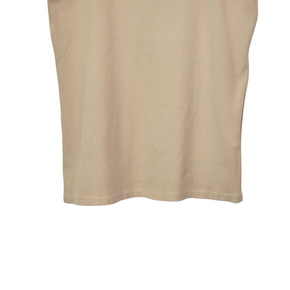 AGOLDE Ribbed Tank Top in Latte Racerback Organic Cotton Casual Summer Beige L - Picture 4 of 9